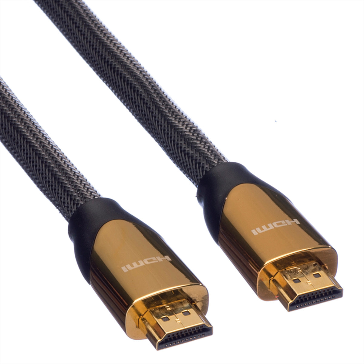 ROLINE HDMI Kabel HDMI 2.0 – 4K 60 Hz – 2 m – Ethernet – Schwarz/Gold