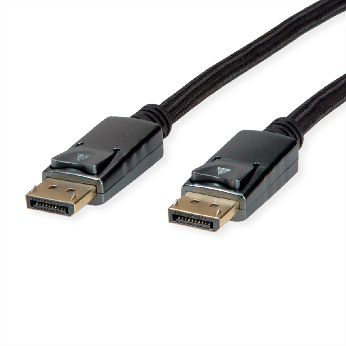 ROLINE DisplayPort Kabel DP 1.4 8K 60 Hz – 1 m – HDR, geflochten – Schwarz/Silber