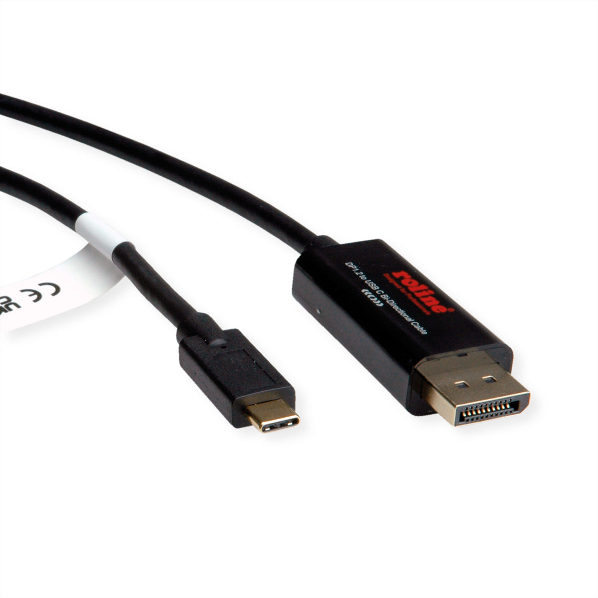 ROLINE USB-C zu DisplayPort Kabel – 4K (3840 × 2160) @ 60 Hz, DisplayPort 1.2, 2 m – Schwarz