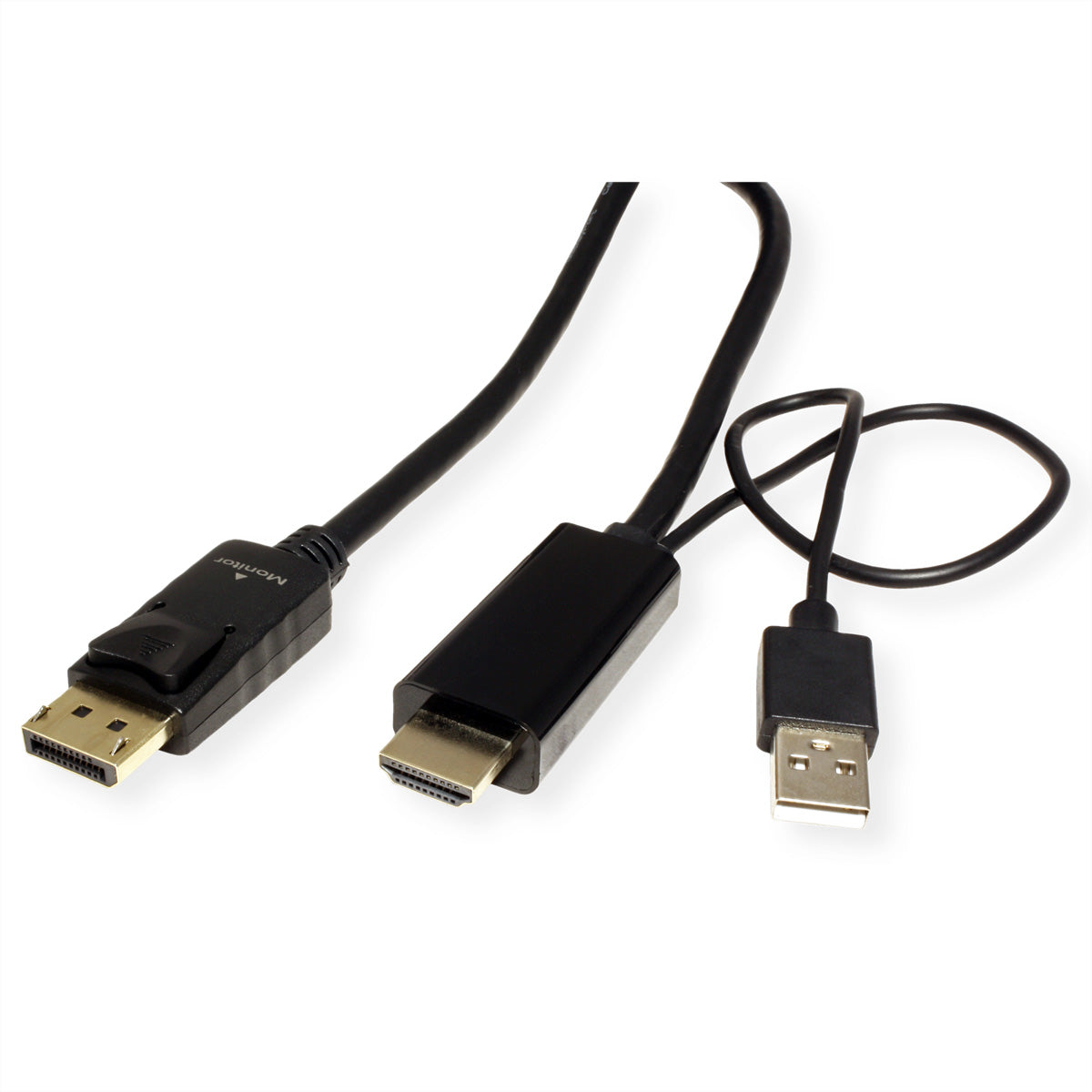 ROLINE HDMI auf DisplayPort Kabel DP 1.2 4K 60 Hz – 1 m – für Geräte mit HDMI-Port