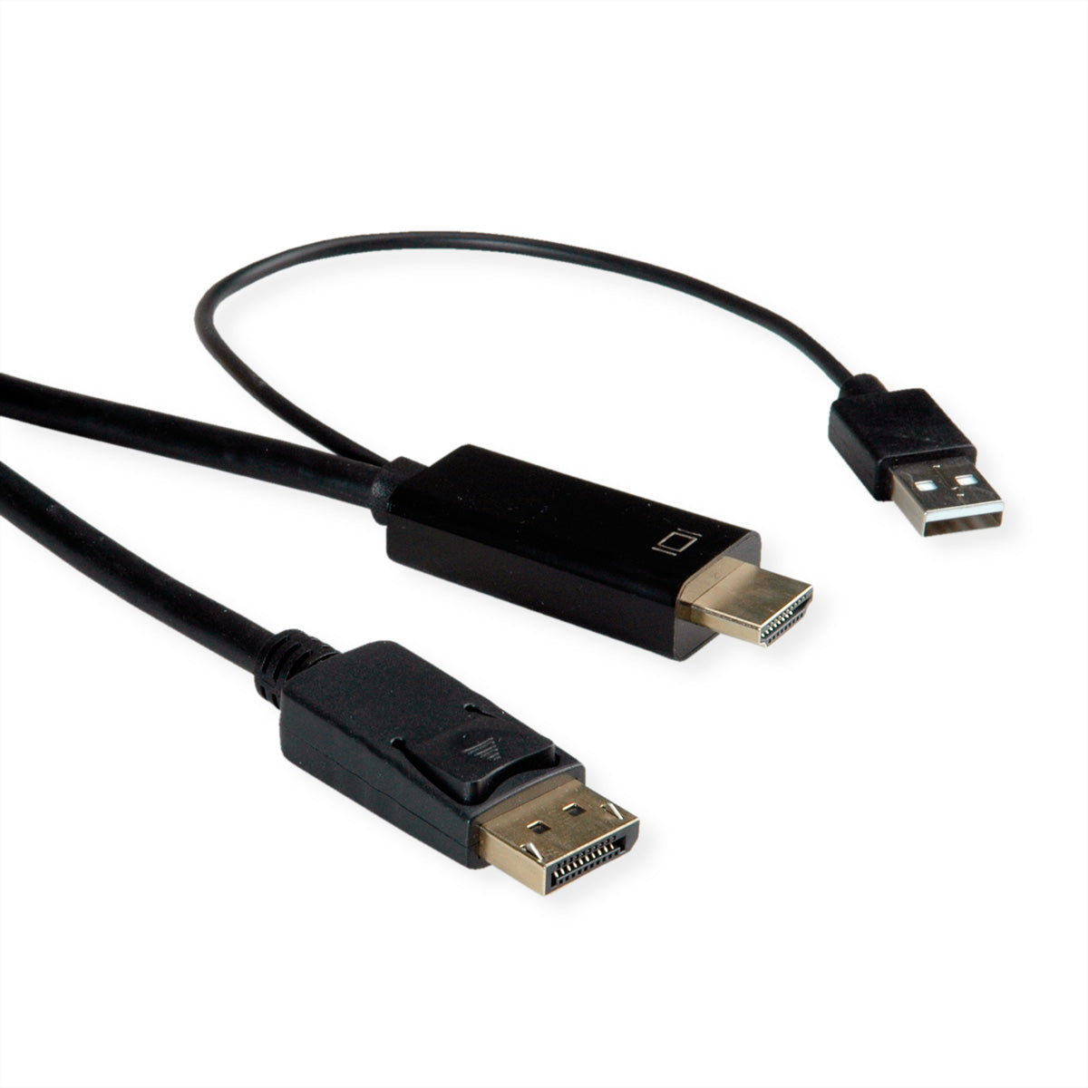 ROLINE HDMI auf DisplayPort Kabel DP 1.2 4K 60 Hz – 2 m – für Geräte mit HDMI-Port
