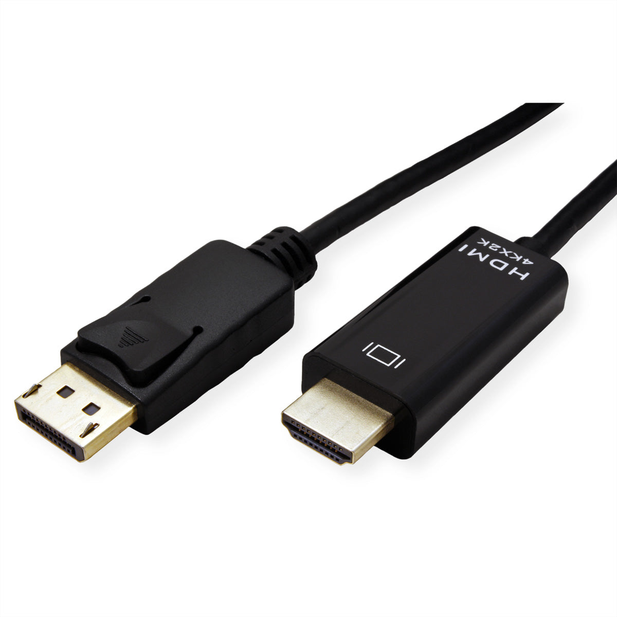 ROLINE DisplayPort auf HDMI Kabel DP 1.2 4K 60 Hz – 1 m – für Geräte mit DisplayPort-Anschluss