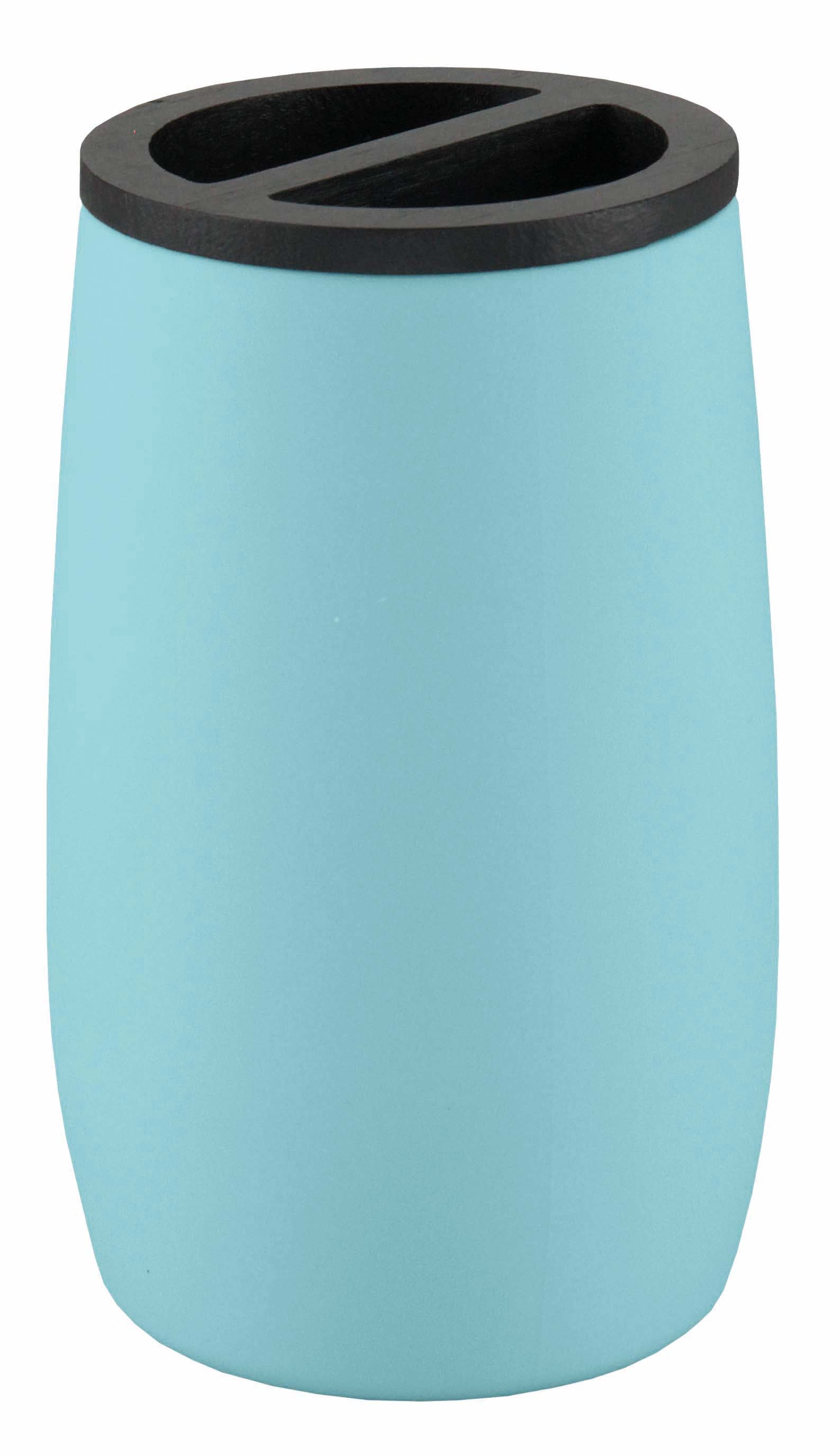 Kleine Wolke Zahnbürstenhalter Daily – ABS, Bambus, 7,4×7,4×12,2 cm, Türkis