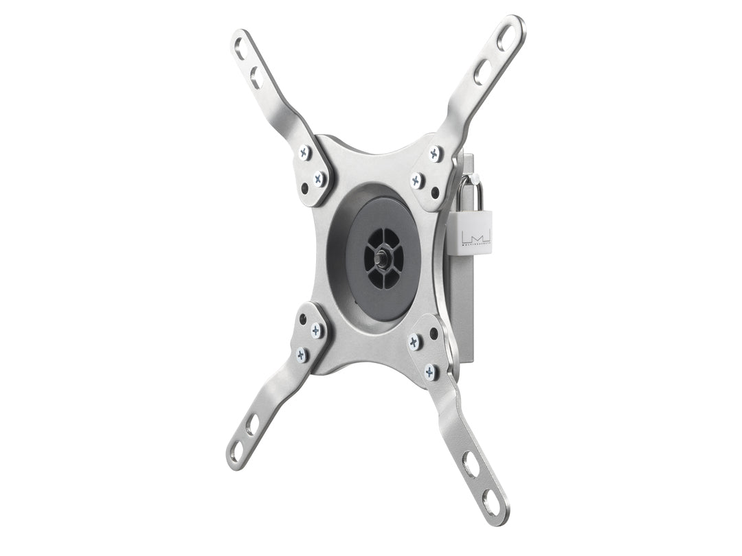 Multibrackets Wandhalterung, drehbar, für 19", VESA 100×100, bis 15 kg, höhenverstellbar, Silber