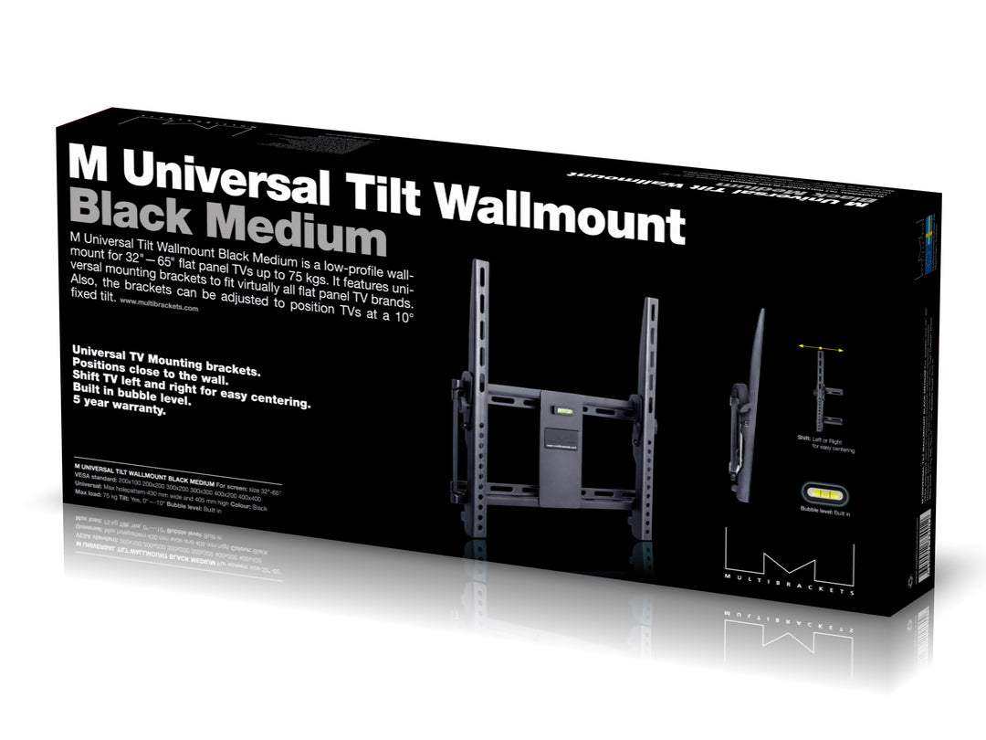 Multibrackets Tilt Wallmount M – Wandhalterung, neigbar, für 34", VESA 200×200, bis 75 kg, schwarz