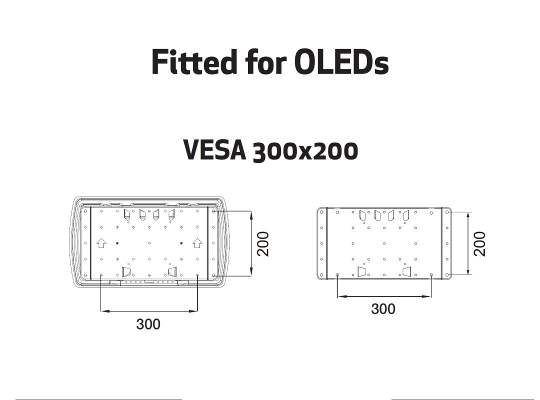 Multibrackets Plus HD – Wandhalterung, schwenkbar, für 50", VESA 300×300, bis 65 kg, schwarz