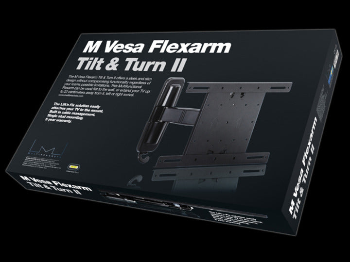 Multibrackets Flexarm Tilt & Turn II – Wandhalterung, neigbar, für 44", VESA 200×100, bis 25 kg, schwarz