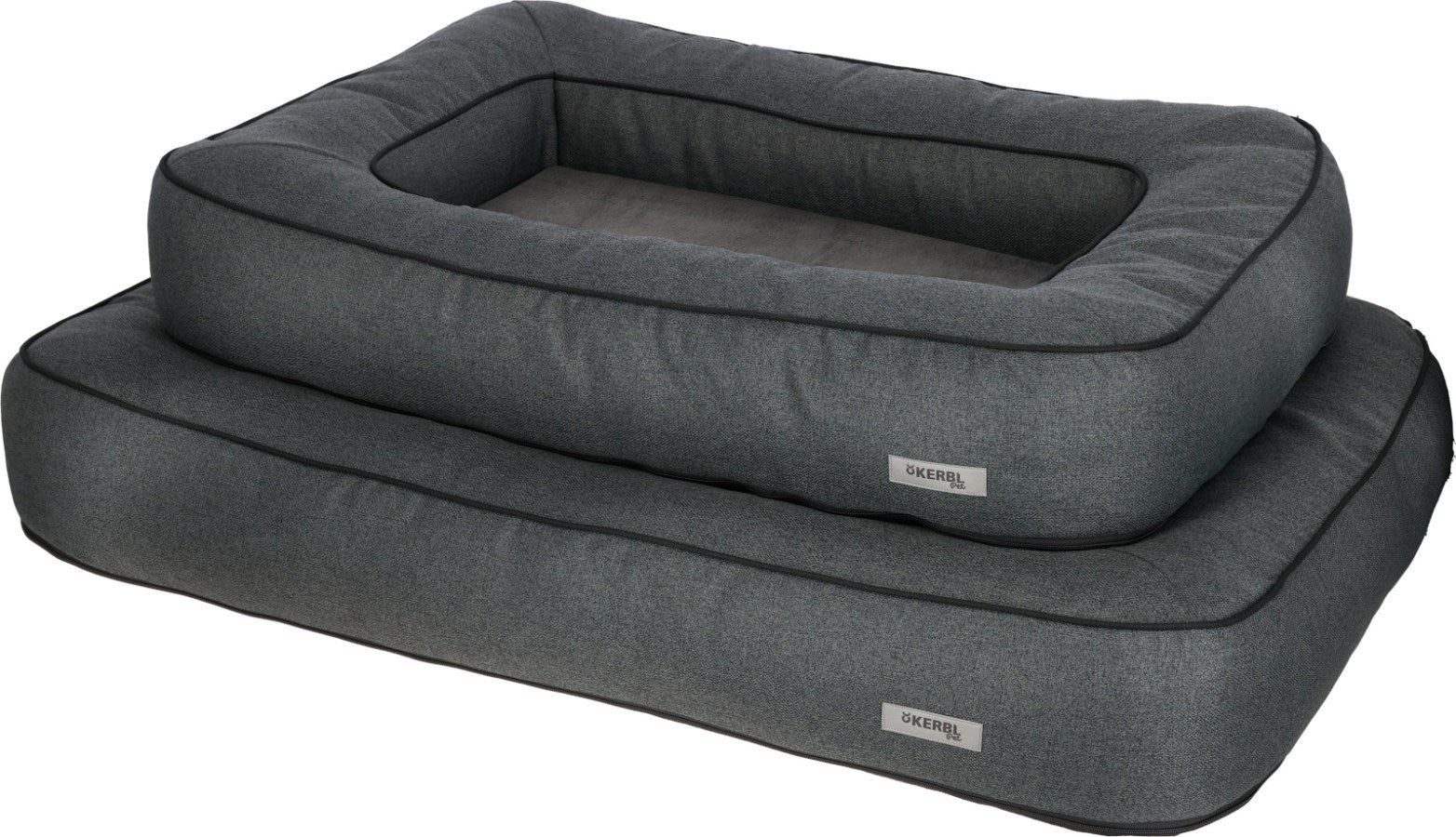 Kerbl Platin Ortho Hundebett – 70 × 100 × 18 cm, Schaumstoff, abnehmbarer Bezug, grau