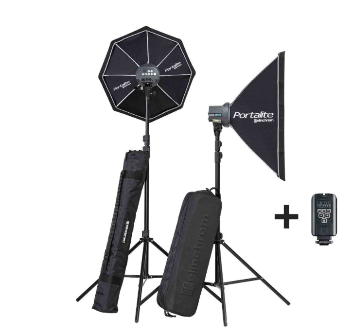 Elinchrom Tripod Set 2 Stativ – bis 235 cm, 3-teilig, mit Tragetasche – Schwarz