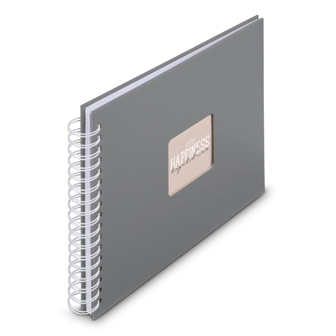 Hama Fine Art – Fotobuch, Spiralbindung, Weiss, 28 × 24 cm, Steingrau, mit Einstecktasche im Cover