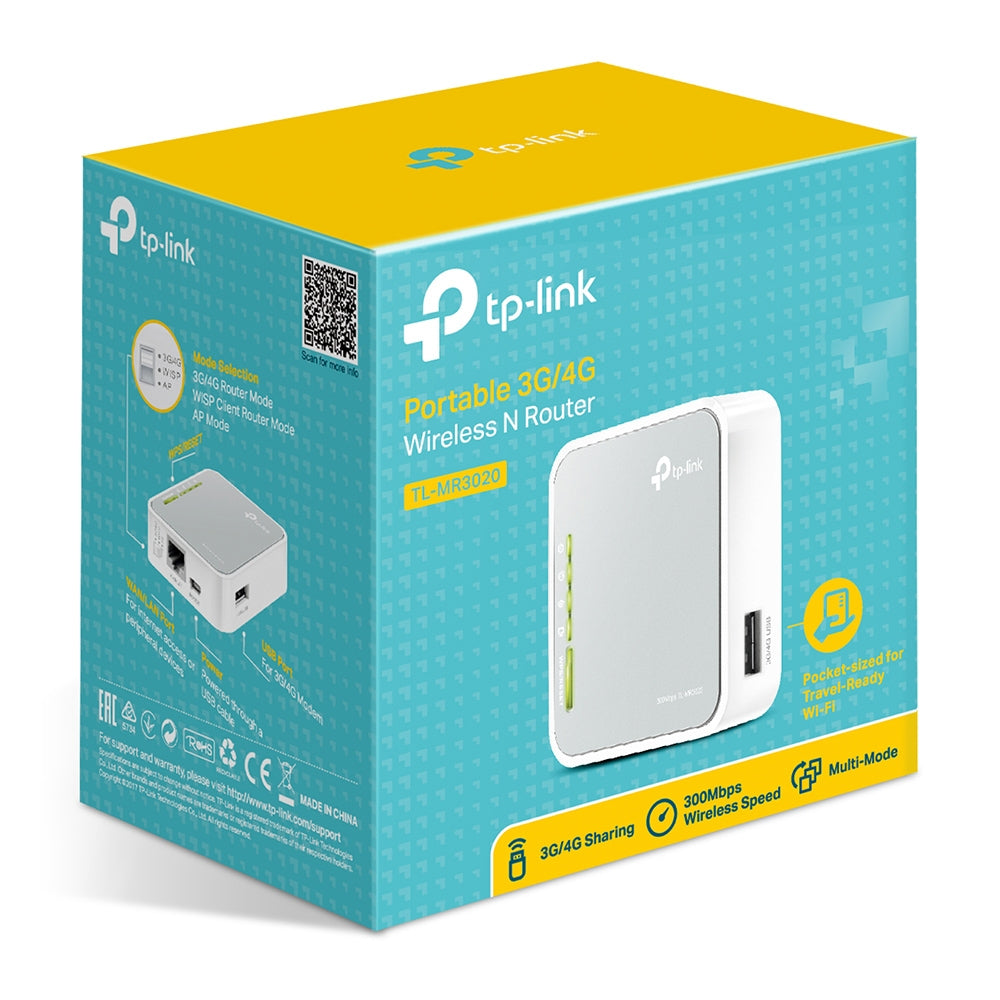 TP-Link TL-MR3020 – WLAN-Router – Wi-Fi 4 (2,4 GHz), 300 Mbit/s
