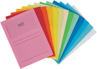Elco Sichtmappe A4 – farbig sortiert, Papier, Fronttasche, 10er-Pack