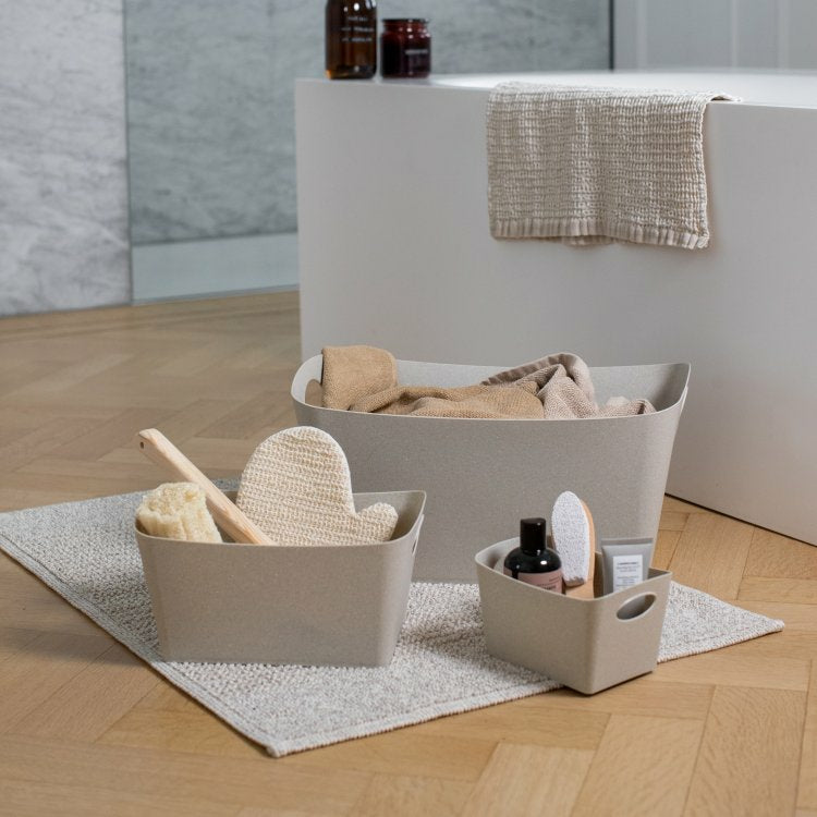 koziol BOXXX M Aufbewahrungsbox 3,5 l – Recycling-Kunststoff – Sand – mit Griff – 297 × 150 × 203 mm
