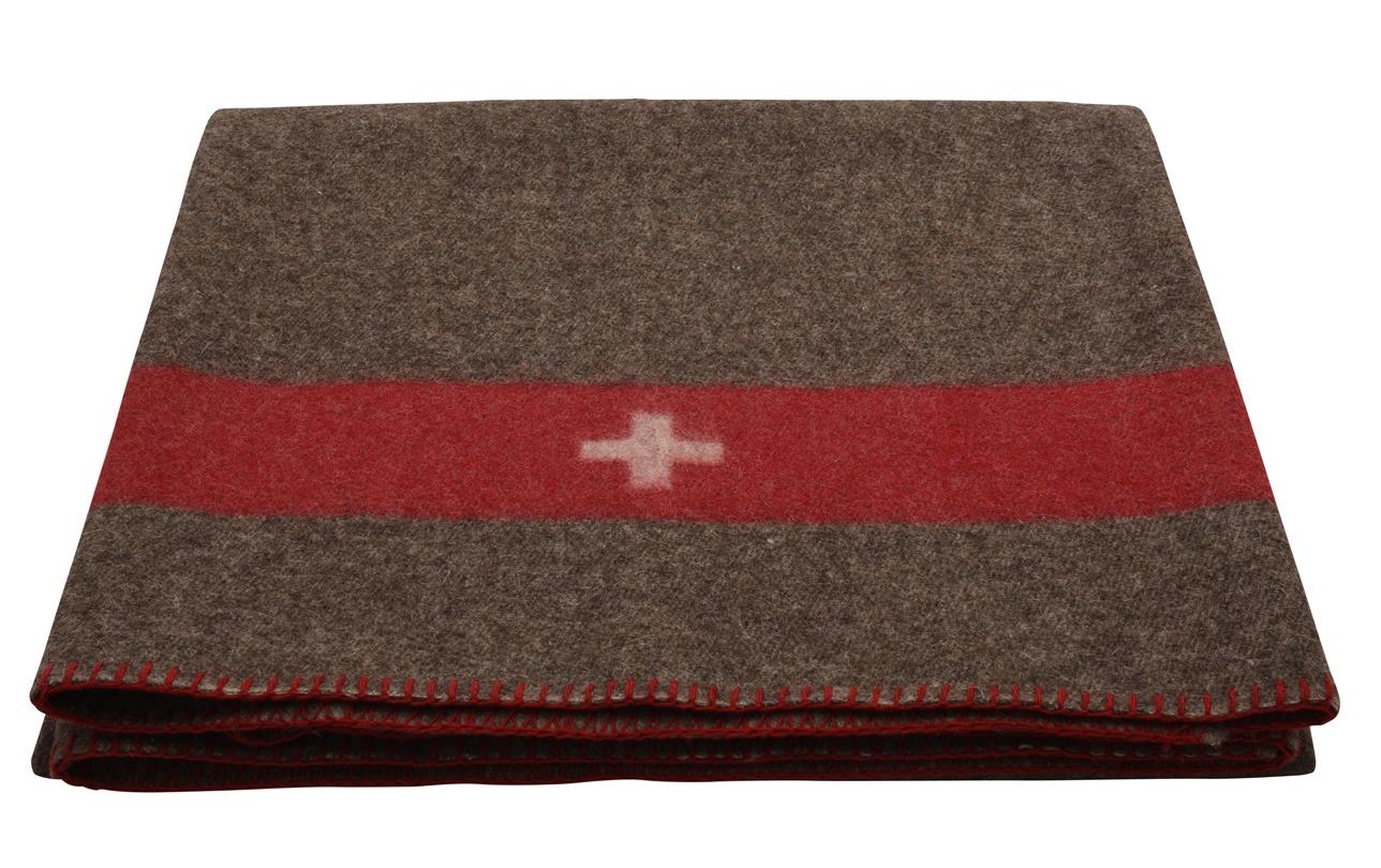 Eskimo Wohndecke – 140 × 200 cm, Schurwolle, Rot-Braun