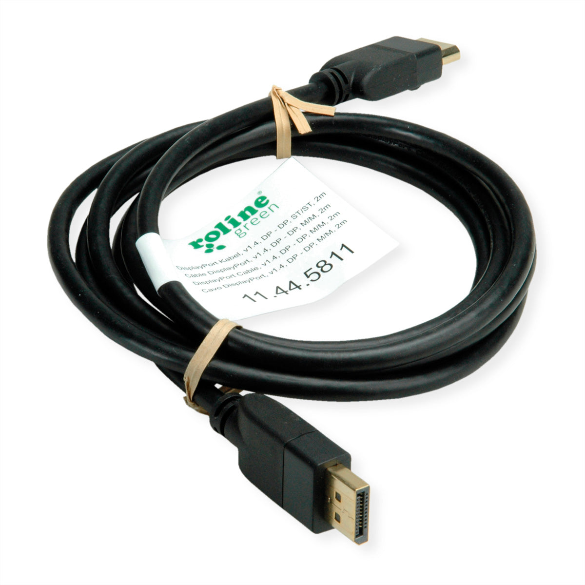 ROLINE GREEN DisplayPort Kabel DP 1.4 8K 60 Hz – 1 m – HDR – für PC, Notebook, Monitor