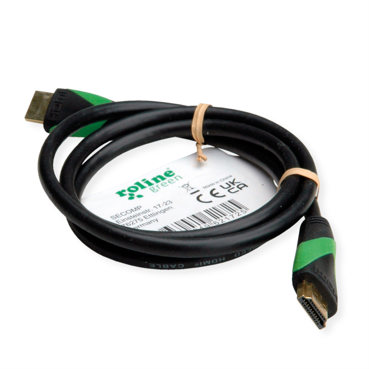 ROLINE GREEN HDMI Kabel HDMI 2.1 8K 60 Hz – 3 m – HDR, ARC – Schwarz/Grün
