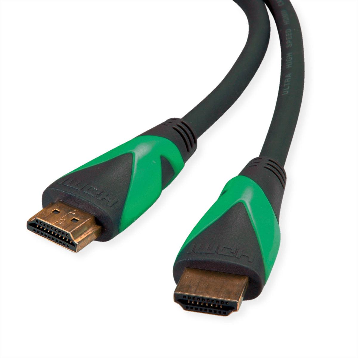 ROLINE GREEN HDMI Kabel HDMI 2.1 – 8K 60 Hz – 2 m – HDR, ARC – Schwarz/Grün