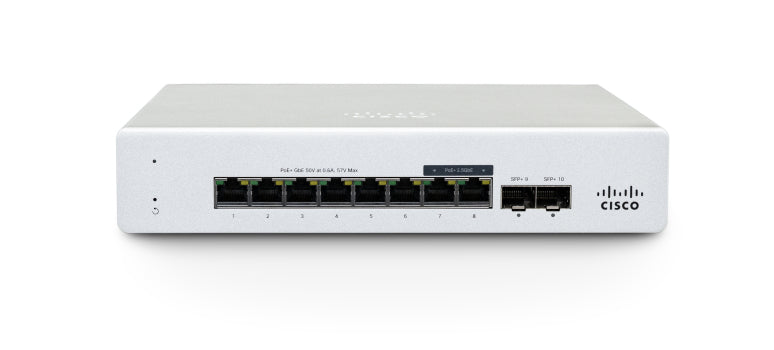 Cisco Meraki MS130-8X – Managed Switch – 8×2.5G, 2×SFP+, PoE, 1U