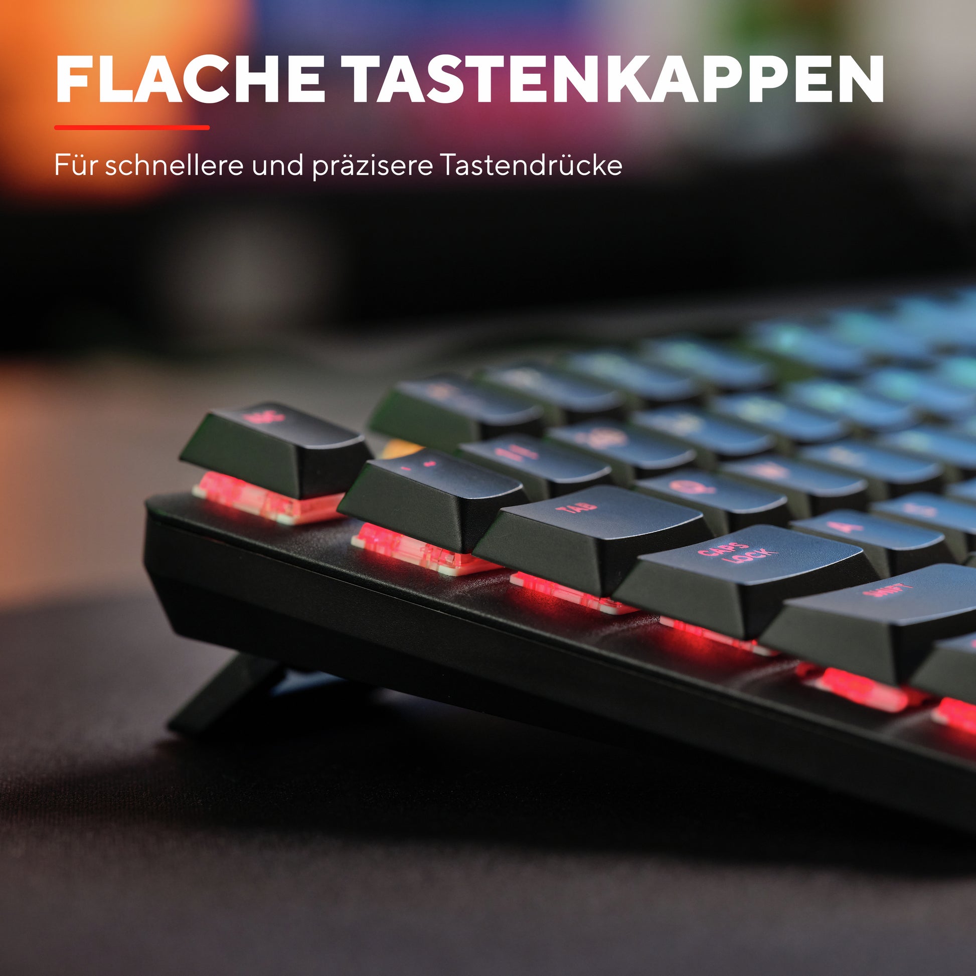 Trust GXT868 Torix – Tastatur, kabelgebunden (USB-A), US-Layout (EN), Fullsize (mit Ziffernblock), mechanisch