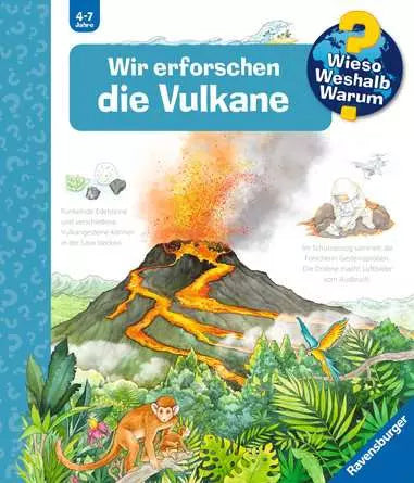 Ravensburger Buch – WWW: Wir erforschen die Vulkane, Spiralbindung, 16 Seiten, Deutsch, 4–7 Jahre