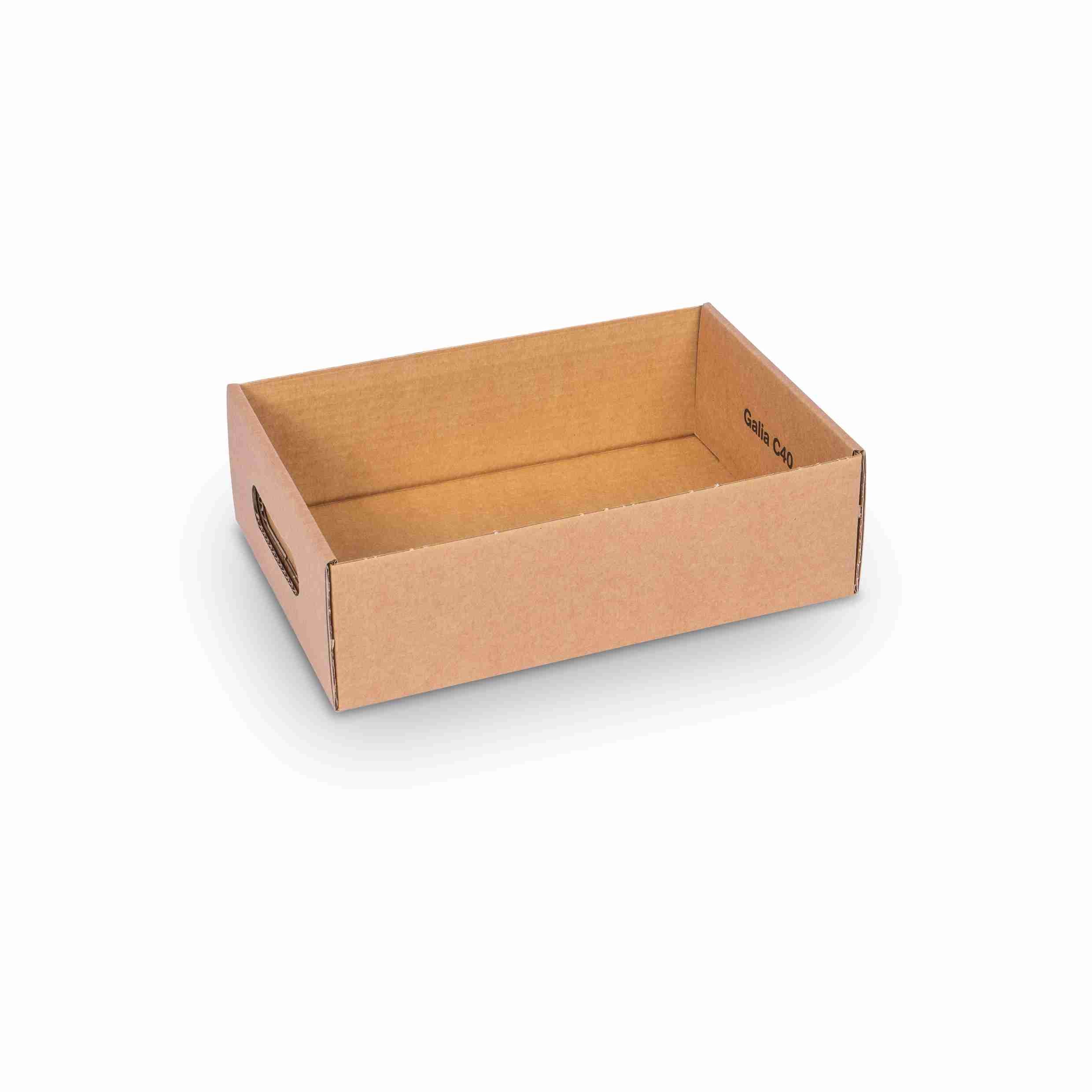 Model Stülpschachtel-Boden – für Galia C40 – 267 × 187 × 84 mm, Wellkarton, Braun – 1 Palette à 2'400 Stück