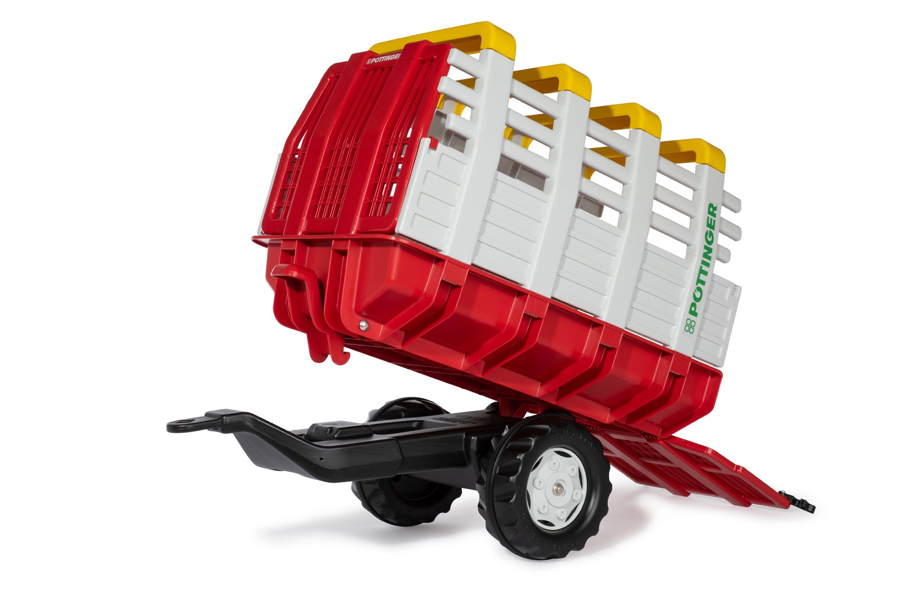 rolly toys Traktoranhänger – 67 × 83 × 40 cm – ab 3 Jahren – Kunststoff, gelb/rot/weiss – CE