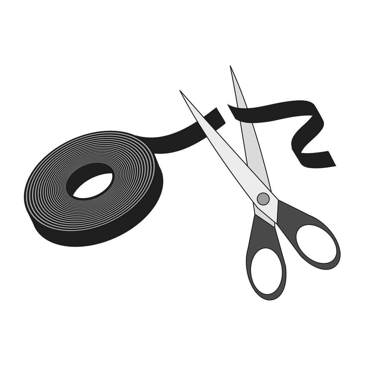 Label-the-cable Klettband, 16 mm × 3 m, doppelseitig – schwarz