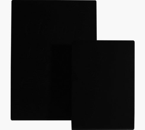 Exacompta Tischkreidetafel DIN A5 (148 × 210 mm) – Schieferoptik (HIPS-Polystyrol), Schwarz – Hoch/Quer