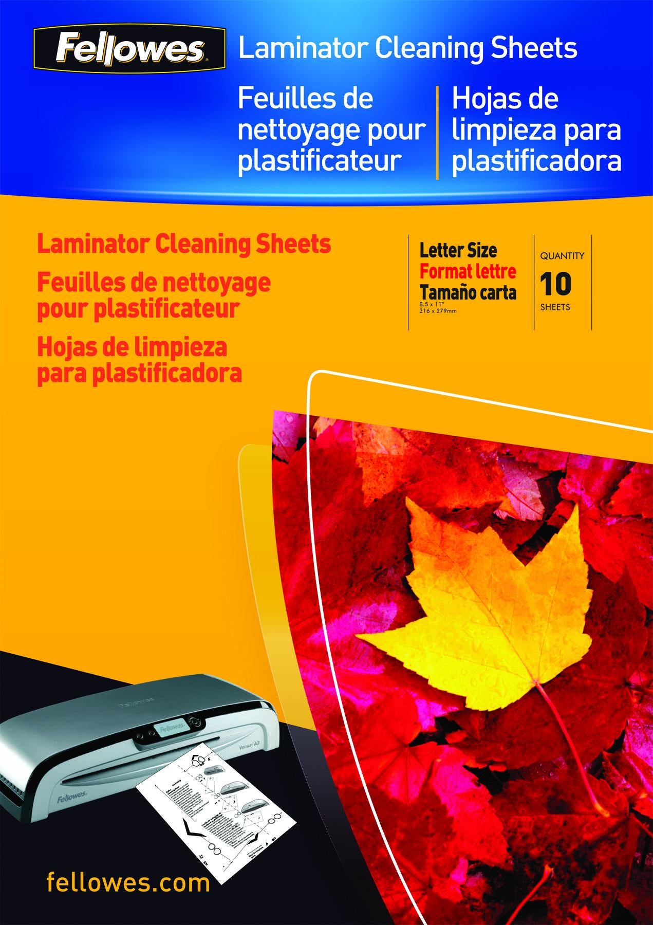 Fellowes Reinigungsblätter A4 – Reinigungskarton, Papier, 10 Stück, Weiss