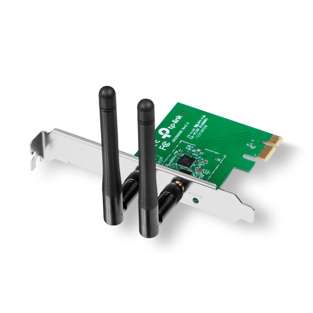 TP-Link TL-WN881ND 300 Mbit/s WLAN-Karte – PCIe, Wi-Fi 4 (802.11n), Einzelband 2,4 GHz, RP-SMA, Grün
