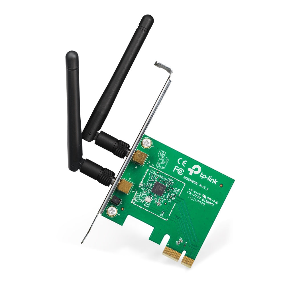 TP-Link TL-WN881ND 300 Mbit/s WLAN-Karte – PCIe, Wi-Fi 4 (802.11n), Einzelband 2,4 GHz, RP-SMA, Grün