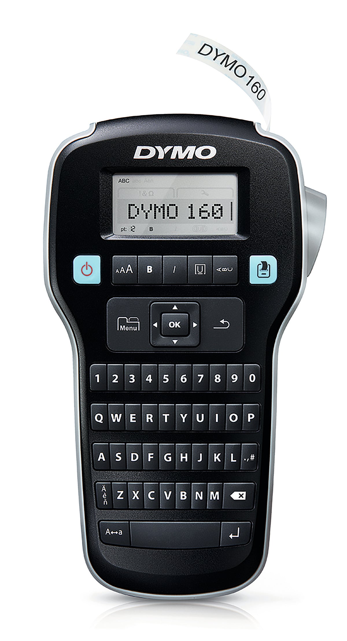 DYMO LabelManager 160 – Beschriftungsgerät, Thermotransfer, 180 dpi, bis 12 mm, für D1-Bänder, AZERTY