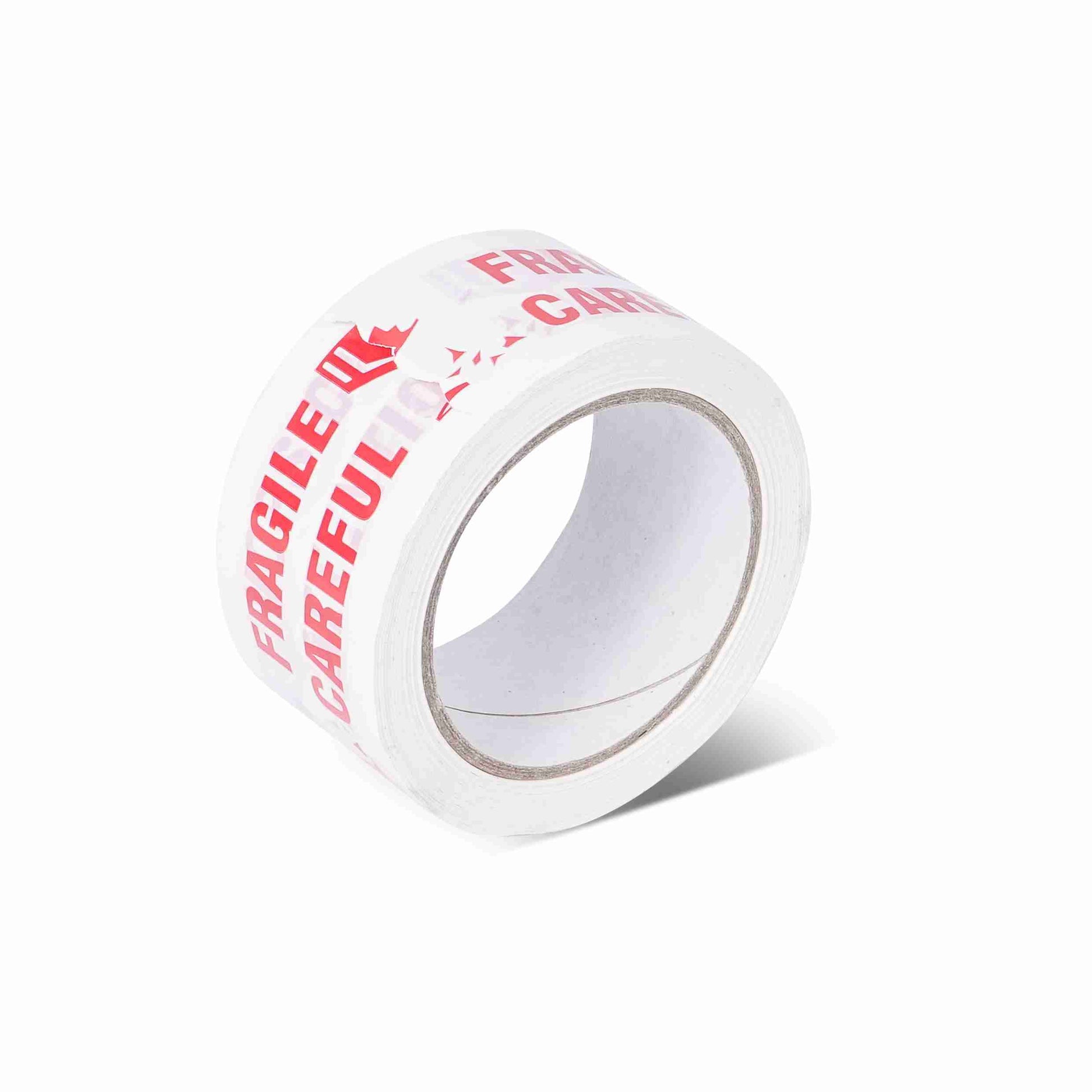 PVC-Verpackungsklebeband, weiss, Aufdruck "VORSICHT" – 50 mm × 66 m – 1 Stk., ab 72 Stk.