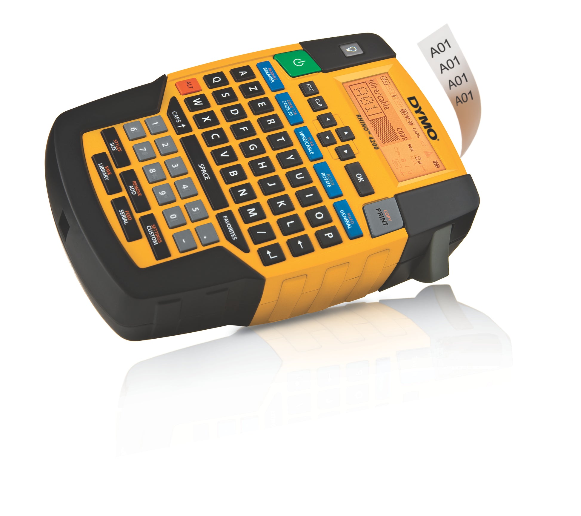 DYMO RHINO 4200 – Beschriftungsgerät, Etiketten (6/9/12/19 mm), bis 19 mm