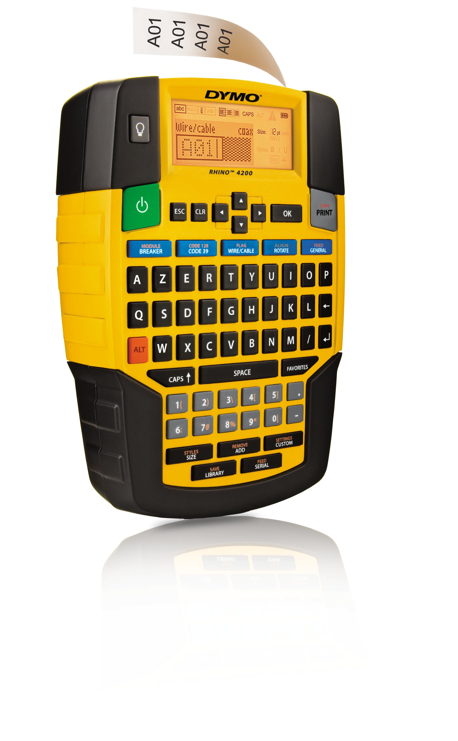 DYMO RHINO 4200 – Beschriftungsgerät, Etiketten (6/9/12/19 mm), bis 19 mm