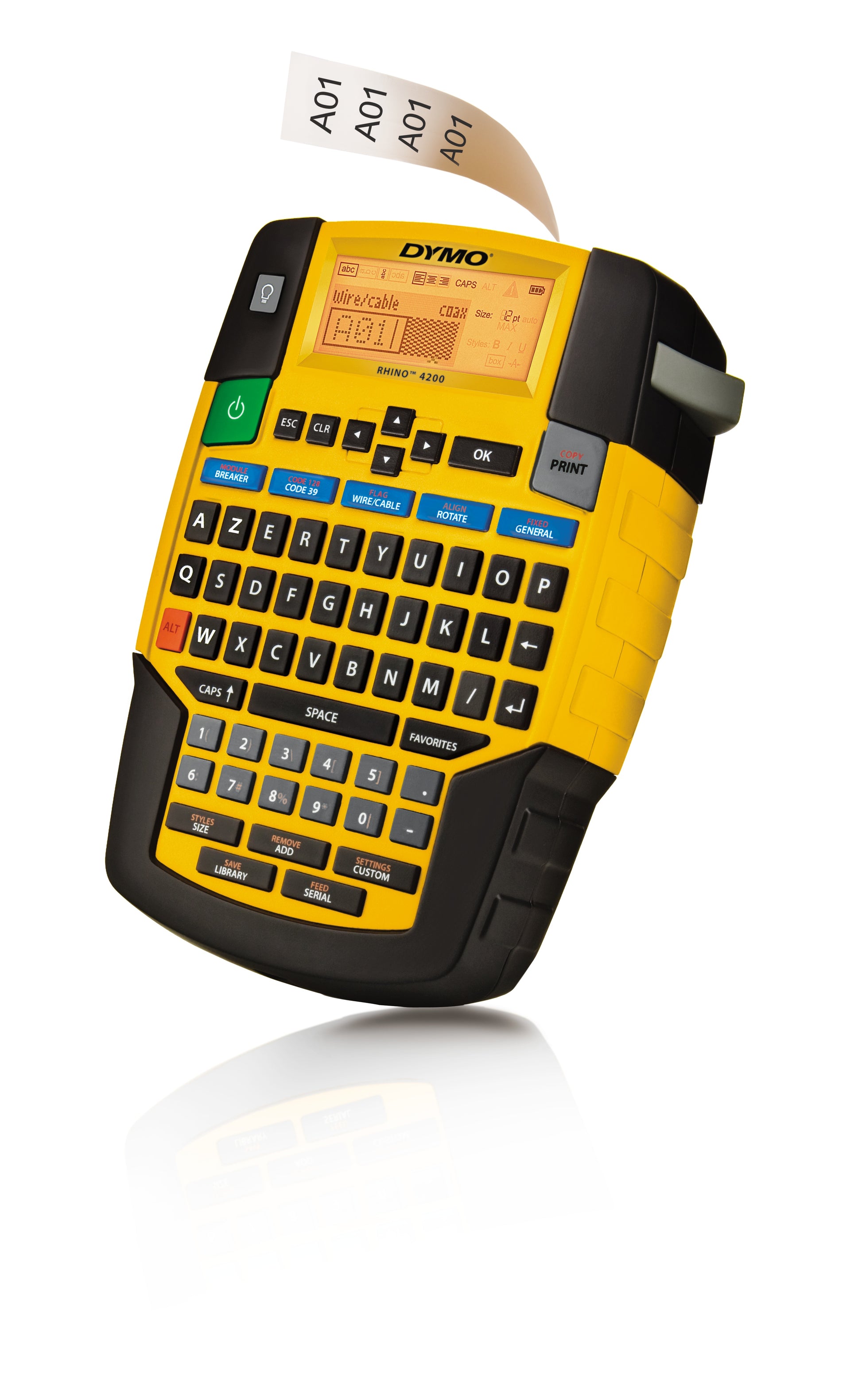 DYMO RHINO 4200 – Beschriftungsgerät, Etiketten (6/9/12/19 mm), bis 19 mm