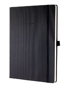 Sigel Notizbuch, 213 × 295 mm, blanko, Fadenheftung, 194 Seiten, 80 g/m² – schwarz