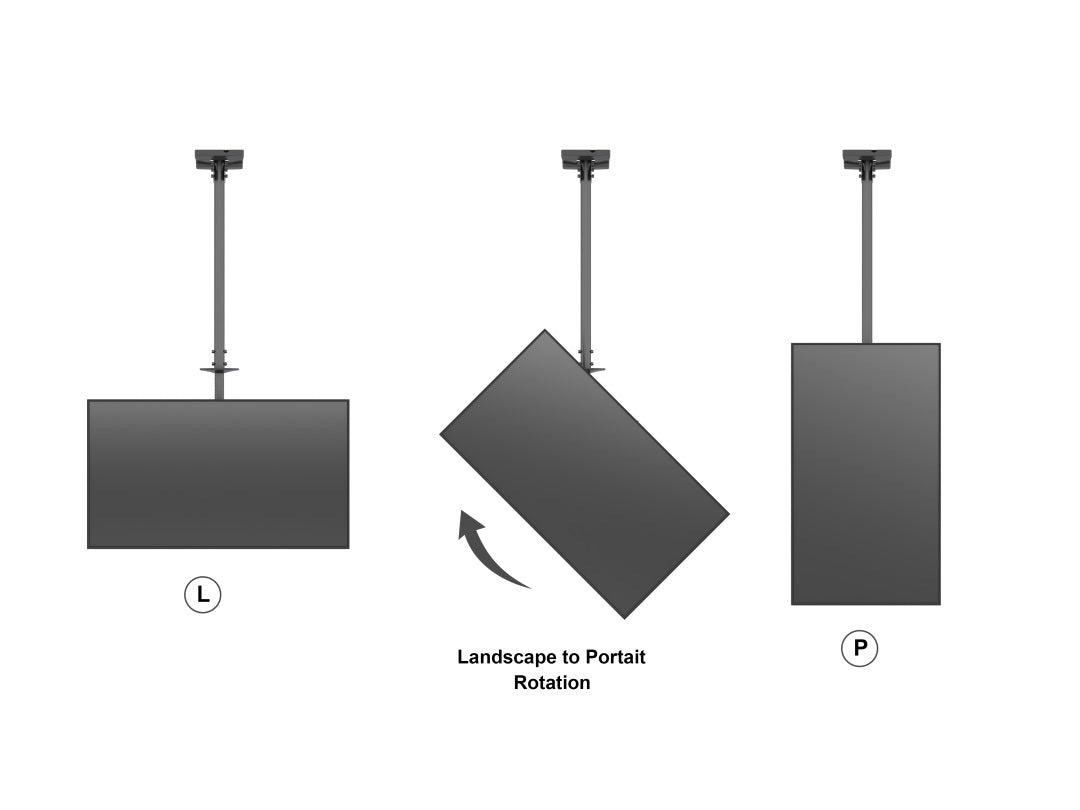 Multibrackets MS – Deckenhalterung, bis 55", bis 70 kg, höhenverstellbar, schwarz