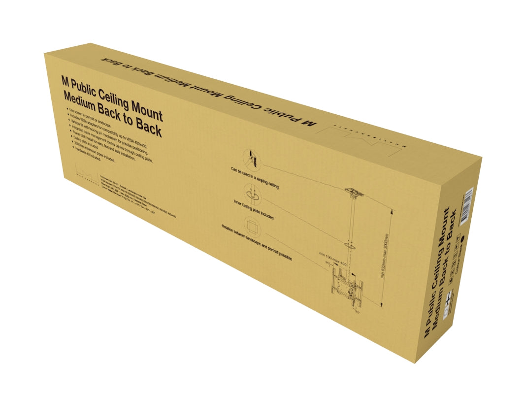 Multibrackets MBB 5477 – Deckenhalterung, drehbar, neigbar, für 32–55", VESA 100×100–400×400, bis 65 kg, schwarz