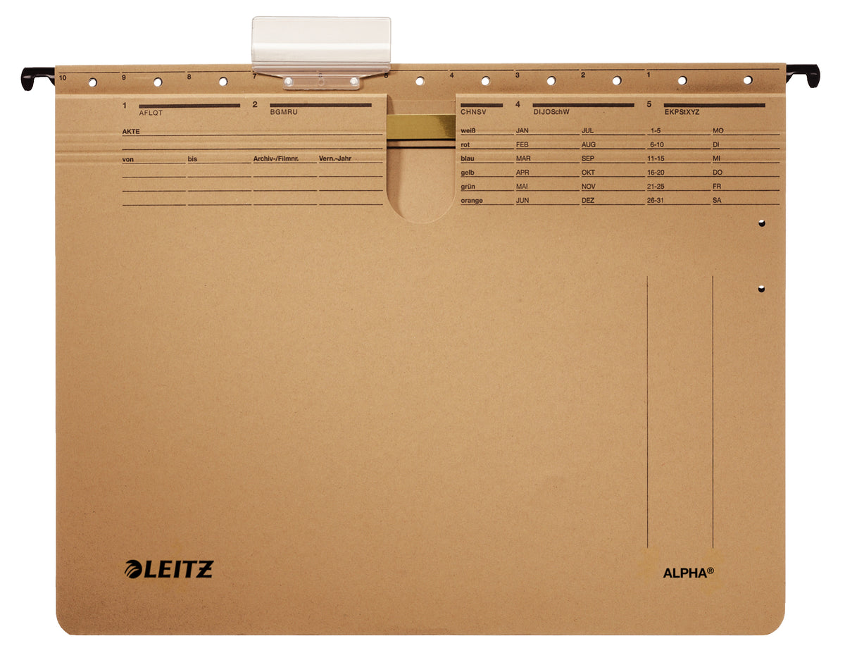 Leitz Hängehefter – für A4, kaufmännische Heftung, braun, Karton, 25 Stk.