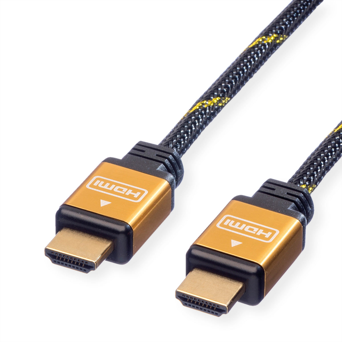 ROLINE HDMI Kabel – 1080p 60 Hz – 15 m – Schwarz/Gold