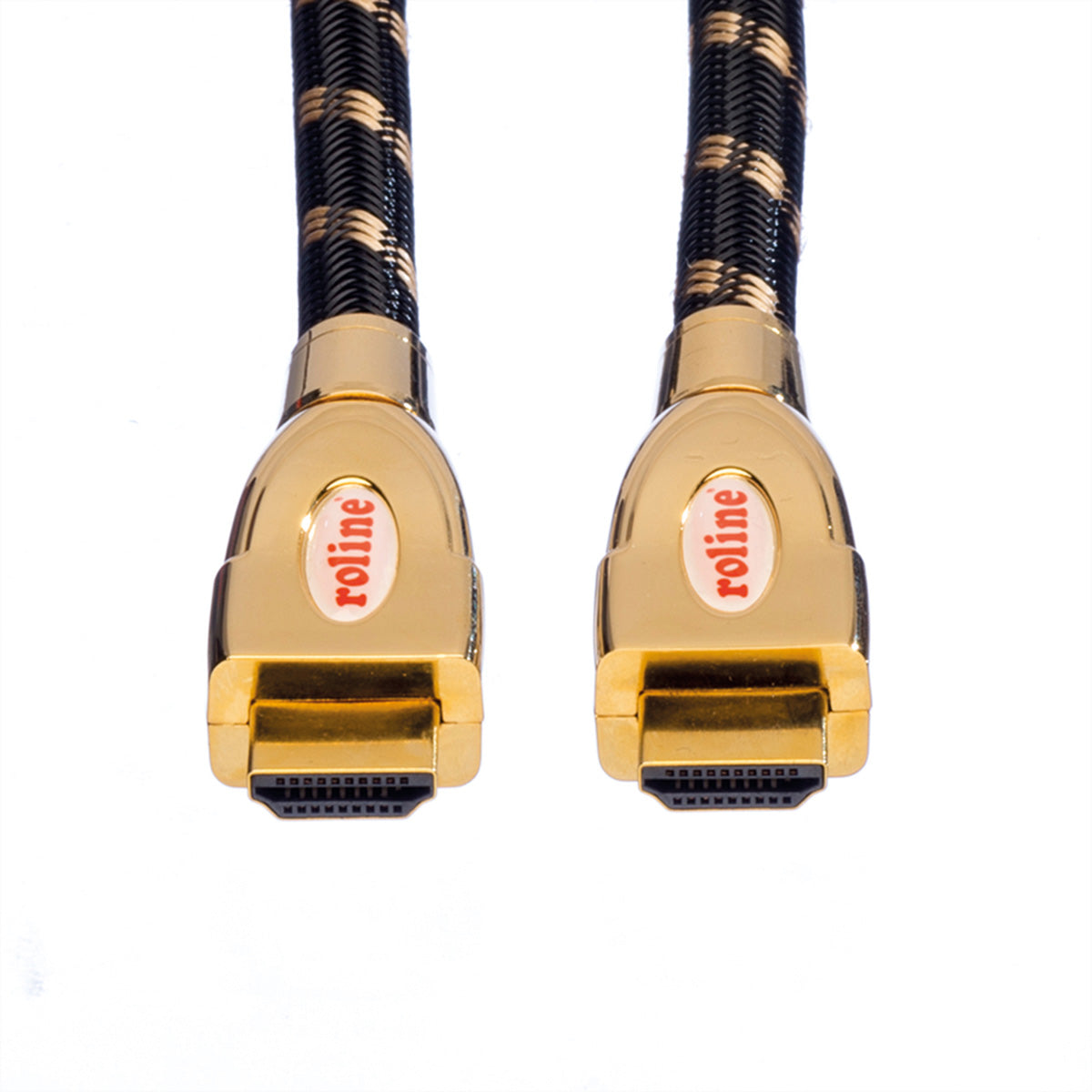 ROLINE HDMI Kabel HDMI 2.0 4K 60 Hz – 1 m – ARC, Ethernet – Schwarz/Gold