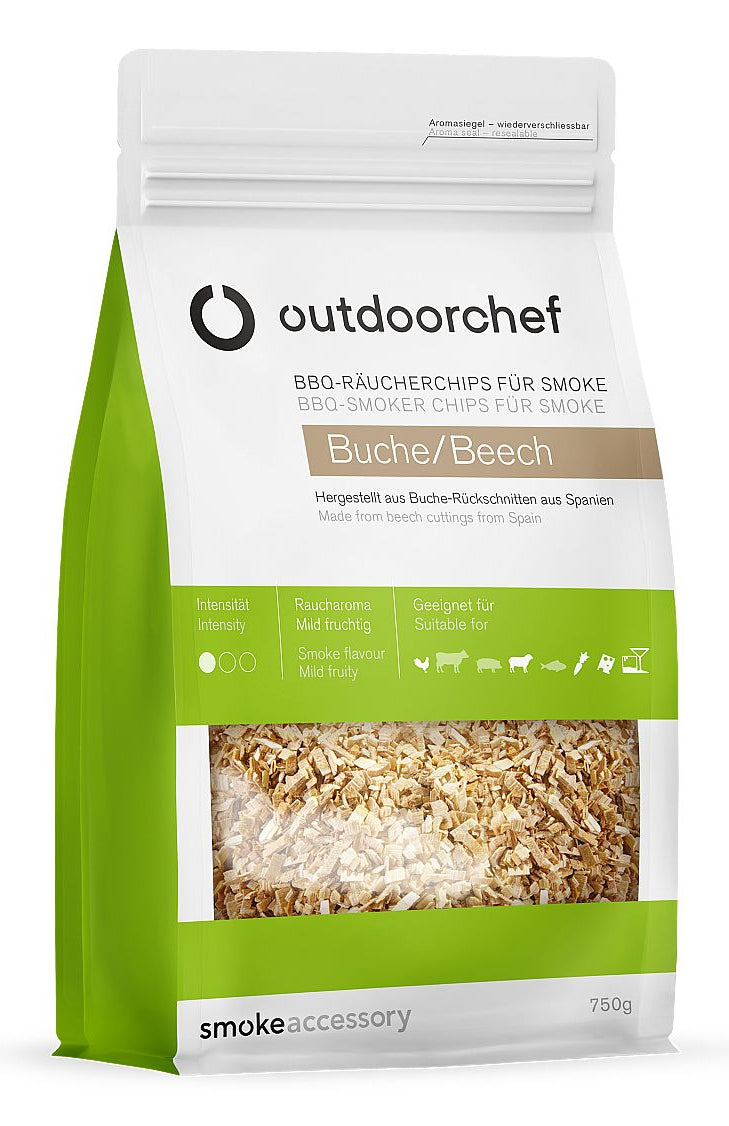 OUTDOORCHEF Räucherchips Buche, 20 × 11 × 35 cm, 750 g, 1 Stk.