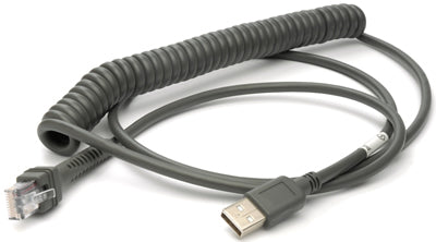 Datalogic USB-Kabel – USB-A – 2,4 m – spiralförmig – schwarz