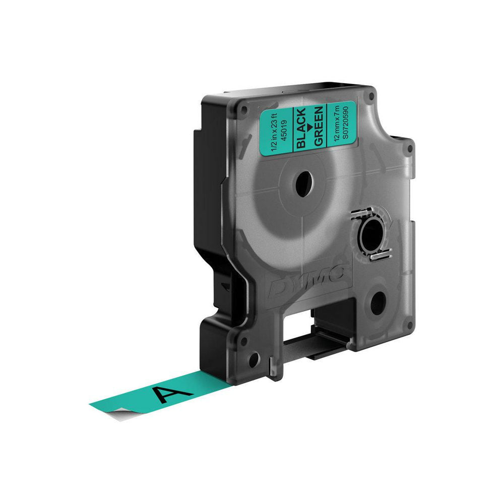 DYMO Schriftband – 12 mm × 7 m, grün, schwarz – für DYMO LabelPoint 200, 250, 300, usw. – D1