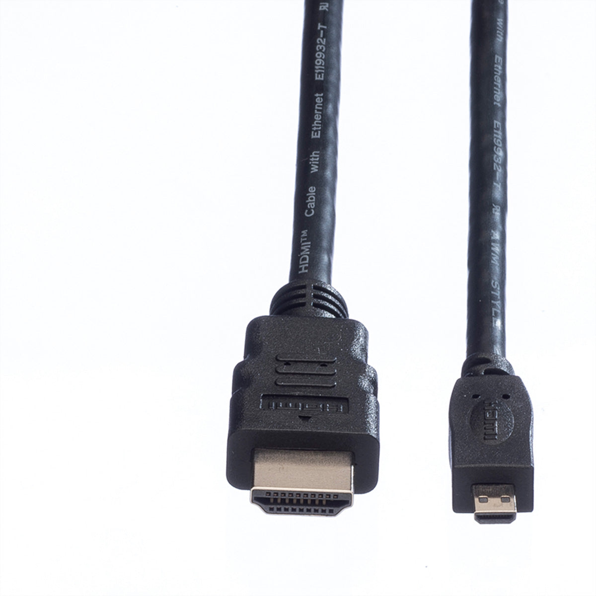 VALUE Micro-HDMI auf HDMI Kabel HDMI High Speed mit Ethernet 4K 30 Hz – 2 m – ARC, Ethernet