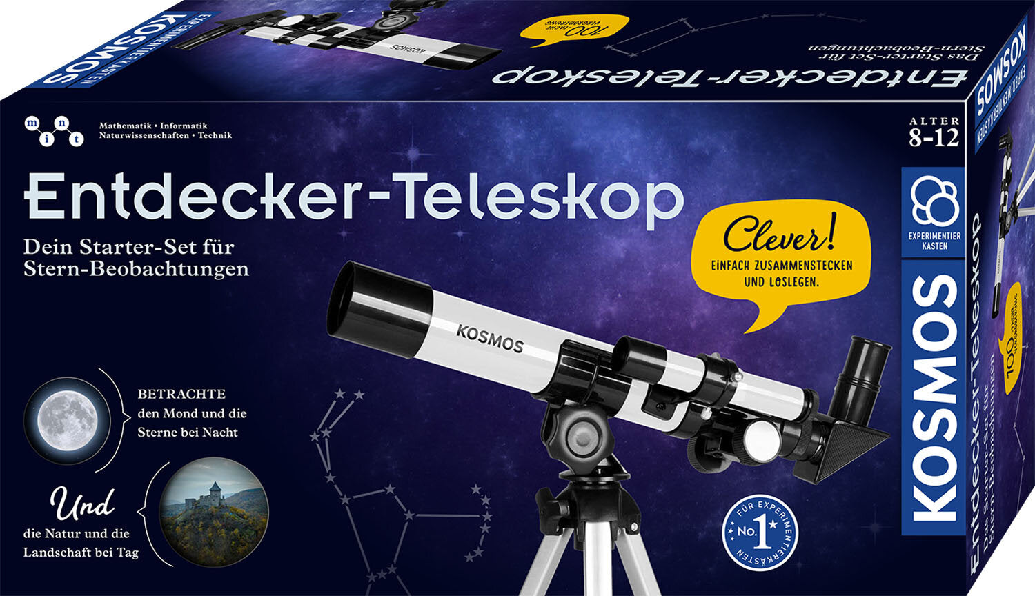 Kosmos Teleskop – Entdecker-Teleskop, 100×, 20 × 38,5 × 9,2 cm, ab 8 Jahren
