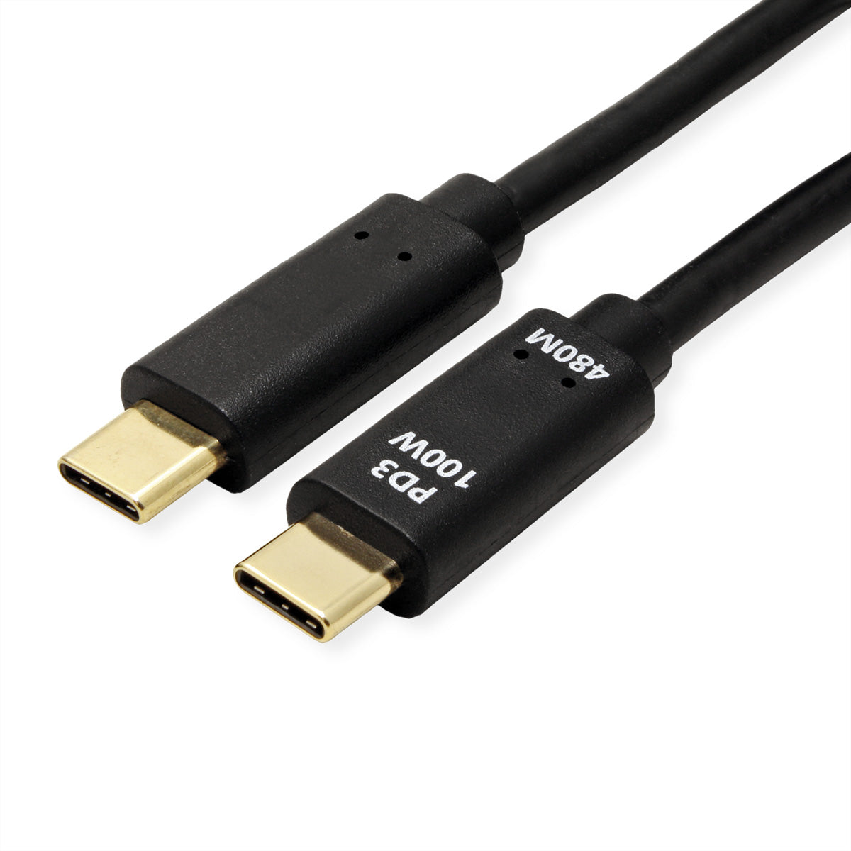 VALUE USB-C auf USB-C Kabel – USB 2.0 (480 Mbit/s) – 1 m – PD 100 W – Schwarz