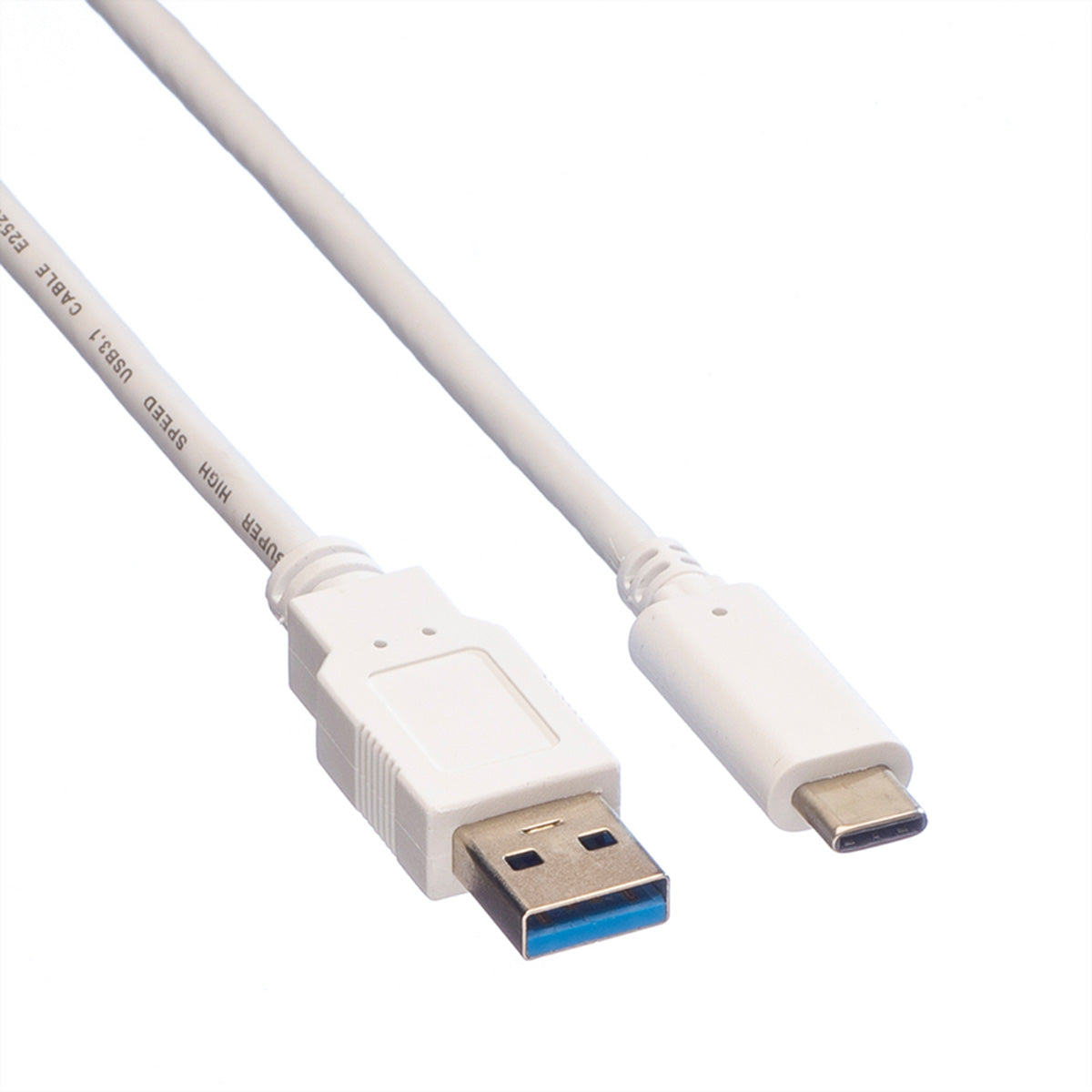 VALUE USB-A auf USB-C Kabel – USB 3.2 Gen 1 (5 Gbit/s) – 0,5 m – geschirmt – Weiss