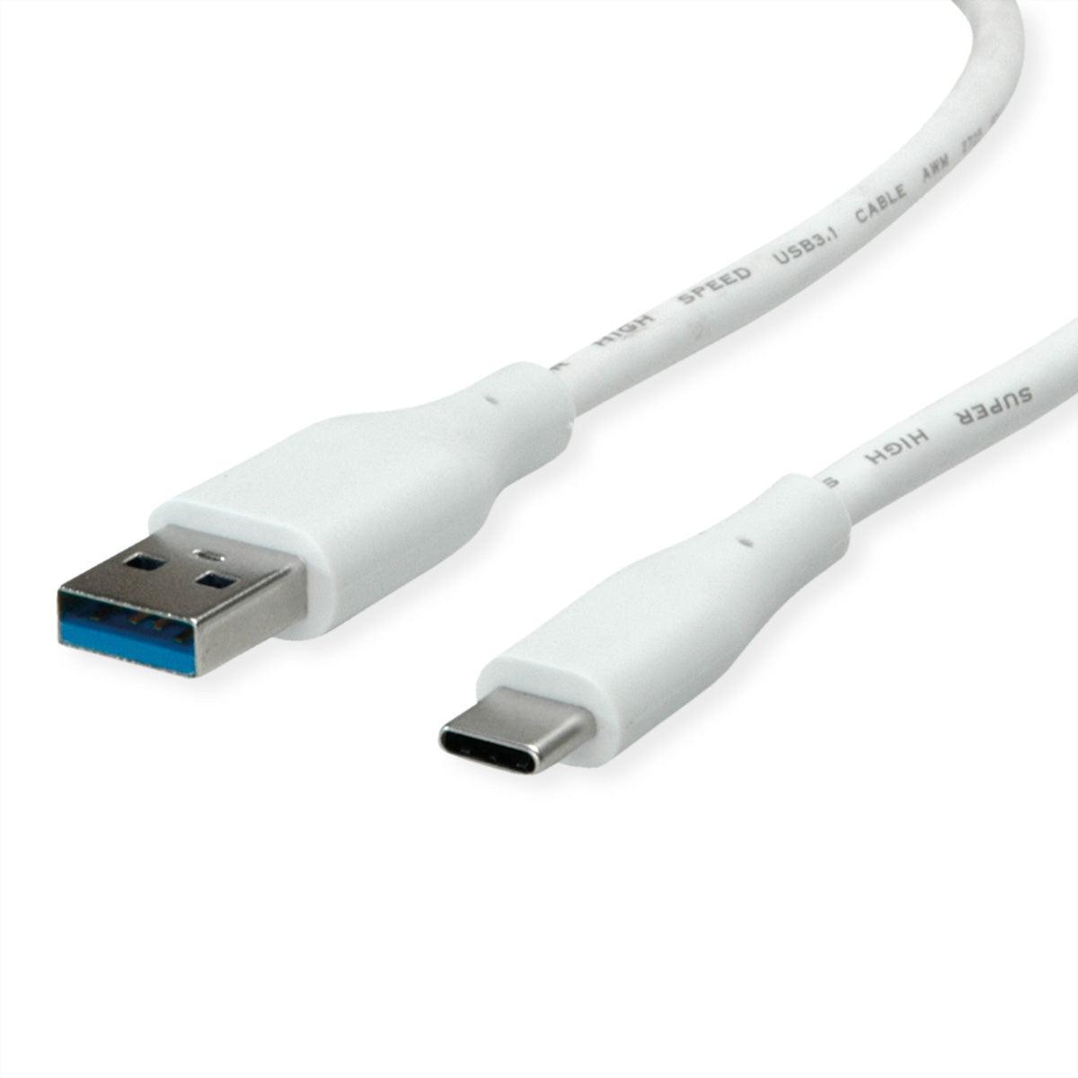 VALUE USB-A auf USB-C Kabel – USB 3.2 Gen 1 (5 Gbit/s) – 2 m – Geschirmt – Weiss